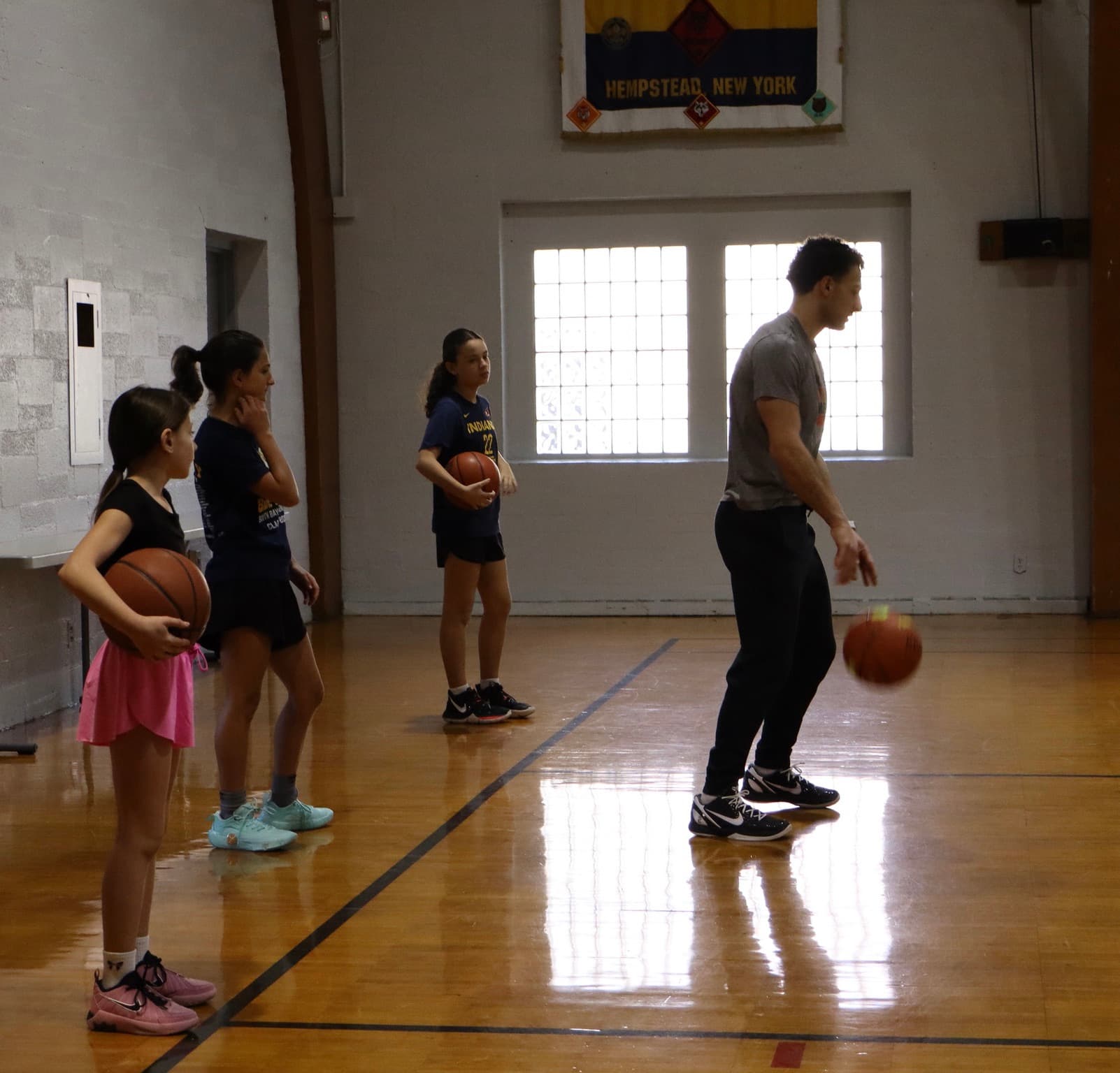 Group training session with young players