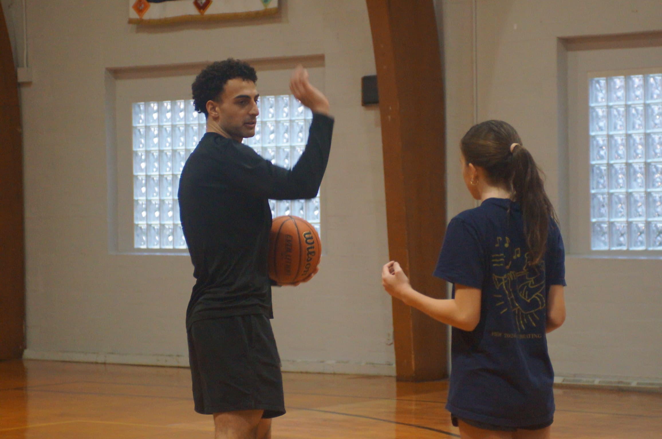 Basketball coaching session